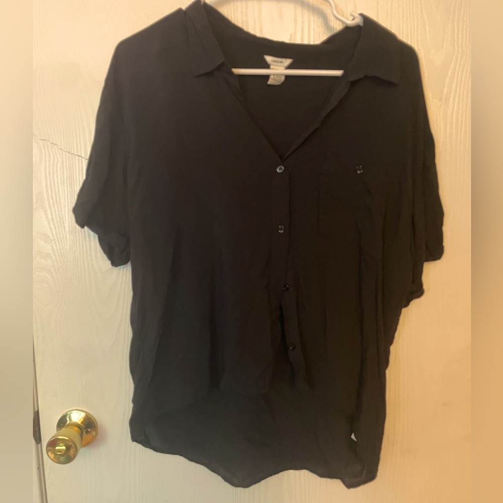 I Love HB1 Black Button Down Large